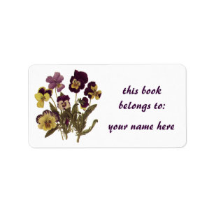 Étiquette Pansies vintages en Fleur, Fleurs de Jardin Floral