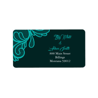 Étiquette Papeterie de mariage en dentelle turquoise - Étiqu