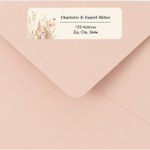 Étiquette Papier à lettre retour fleur sauvage blanc cassé r