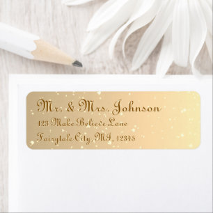 Étiquette Papier à lettres de mariage royal pailleté or