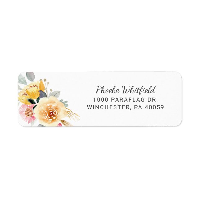 Étiquette Papier Botanique Aquarelle Rustique Adresse de Ret (Devant)