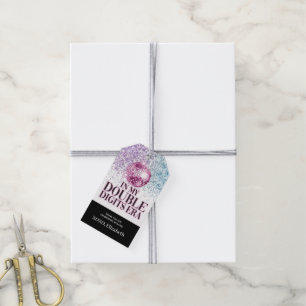 Étiquette Papier Pailleté Tendance Disco Double Ch