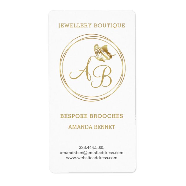 Étiquette Papillon d'or, monographie féminine à cadre circul (Devant)