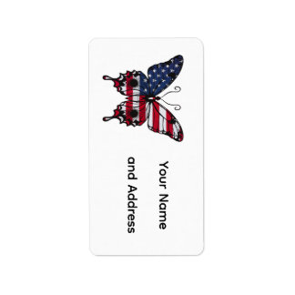 Étiquette Papillon du drapeau américain patriotique