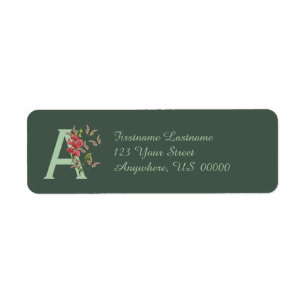 Étiquette Papillon Monogramme Initiale A Adresse Sweet Pea