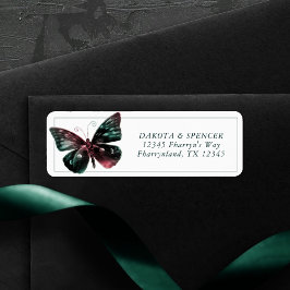 Étiquette Papillon Ombre | Jewel Tone Green Red Adresse
