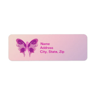 ÉTIQUETTE PAPILLON ROSE DE RUBAN
