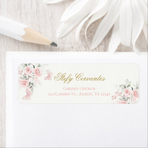 Étiquette Papillon rose Quinceañera
