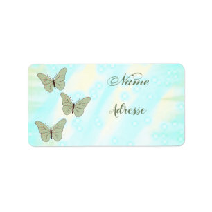 Étiquette Papillon vert personnalisé