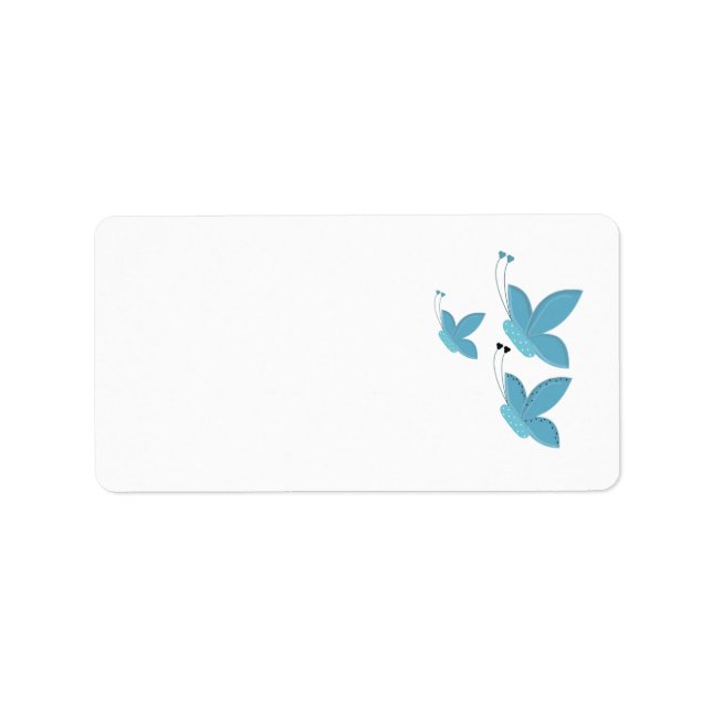 Étiquette Papillons Bleus (Devant)