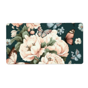 Étiquette Papillons et fleurs
