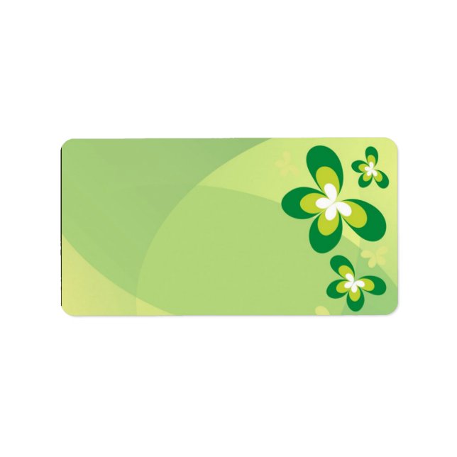 Étiquette Papillons verts blancs (Devant)