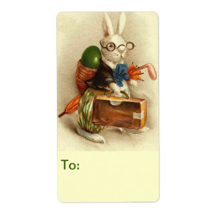 Étiquette Pâques Animaux Mignons Vintage
