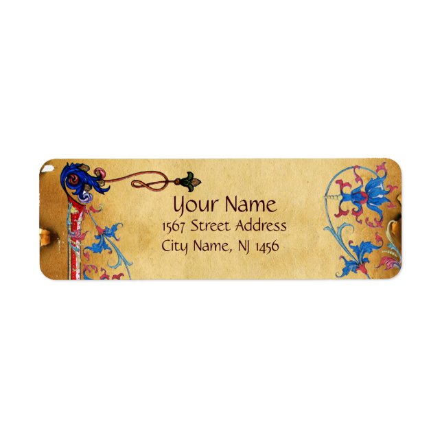 ÉTIQUETTE PARCHEMIN DE MOTIFS FLORAUX ANTIQUE FLORENTINE (Devant)