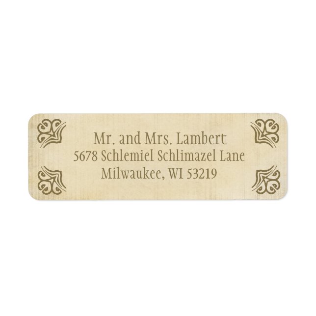 Étiquette Parchemin Ornemental Personnalisable (Devant)