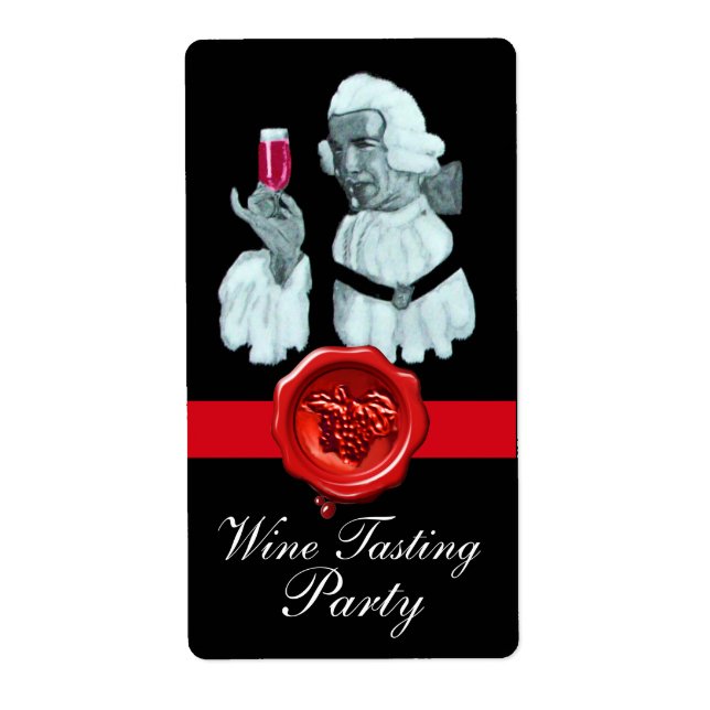 ÉTIQUETTE PARTI DÉGUSTATION DE VIN SOMMELIER, SCEAU DE CIRE  (Devant)