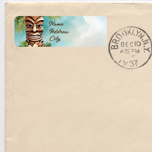 Étiquette Parti Tropical Tiki (Créateur téléchargé)