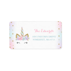 Étiquette Partie magique de licorne d'étiquettes de adresse