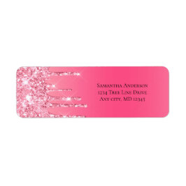 Étiquette Parties scintillant à goutte rose Fille tendance c
