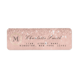 Étiquette Parties scintillant argent Monogramme Mariage nupt