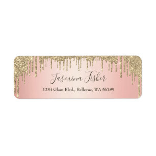Étiquette Parties scintillant de fille tendance Rose Gold Ad