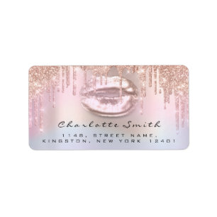 Étiquette Parties scintillant de maquillage de Rose de baise
