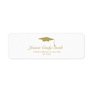 Étiquette Parties scintillant d'or Diplôme d'études supérieu
