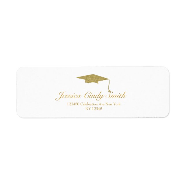 Étiquette Parties scintillant d'or Diplôme d'études supérieu (Devant)