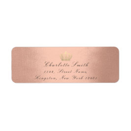 Étiquette Parties scintillant d'or rose RSVP Couronne prince