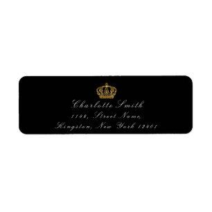 Étiquette Parties scintillant d'or RSVP Couronne Princesse n