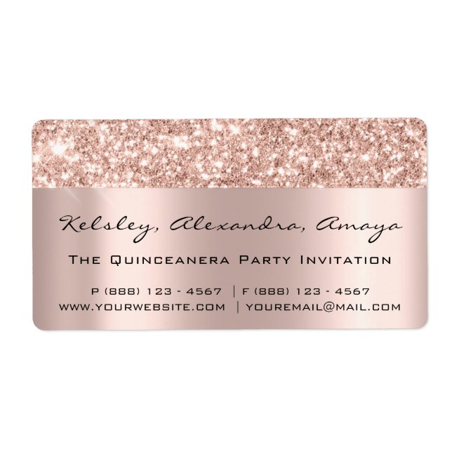 Étiquette Parties scintillant Étincelle Rose Gold Bridal Swe (Devant)