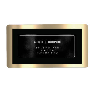 Étiquette Parties scintillant Gold Black Metal RSVP Boutique