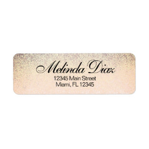 Étiquette Parties scintillant Monogramme Quince Gold Faux