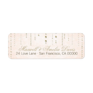 Étiquette Parties scintillant Peach & Gold Regarder Mariage
