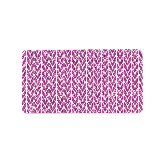 Étiquette Parties scintillant rose Chevrons Knit Motif Impri (Devant)