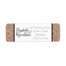 Parties scintillant rose Gold Faux Adresse de reto