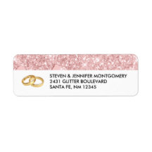 Parties scintillant rose moderne et bague Mariage 