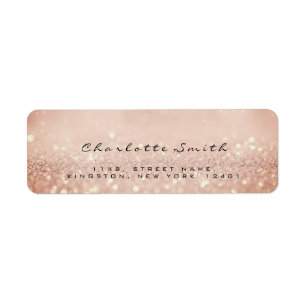 Étiquette Parties scintillant Rose Peau RSVP Retourner l'adr