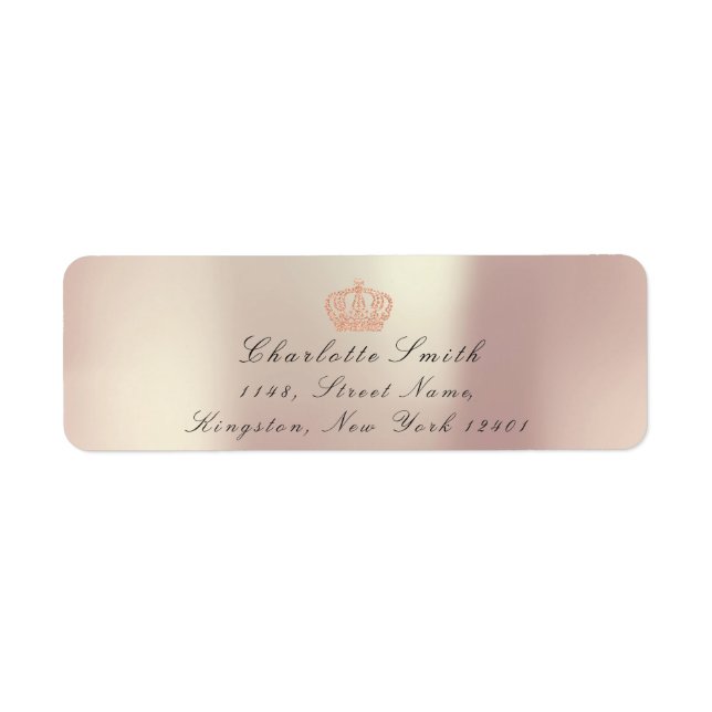 Étiquette Parties scintillant rose précoce RSVP Couronne Pri (Devant)