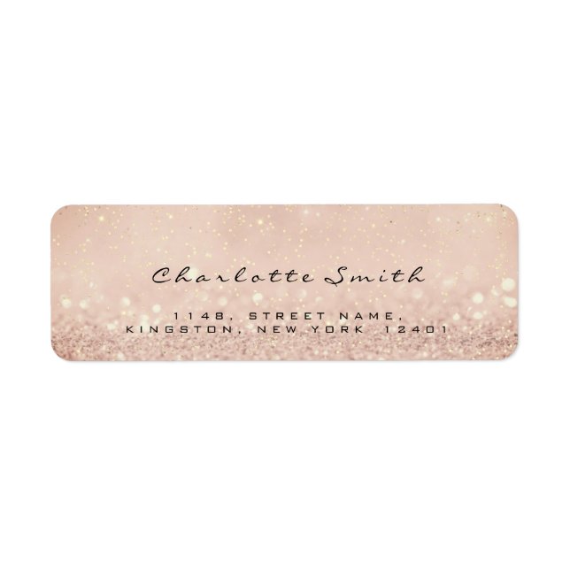 Étiquette Parties scintillant rose vierge RSVP Adresse de re (Devant)