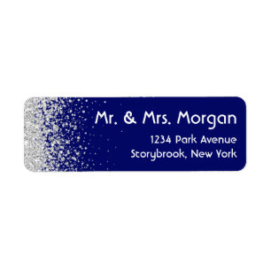Étiquette Parties scintillant Royal Blue et Sliver