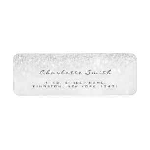 Étiquette Parties scintillant Silver Grey Girl RSVP Adresse 