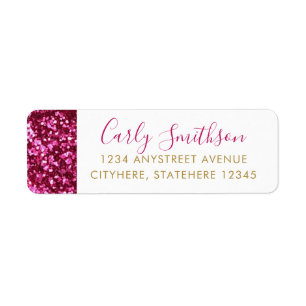 Étiquette Parties scintillant sombre rose chaude Sparkly Adr