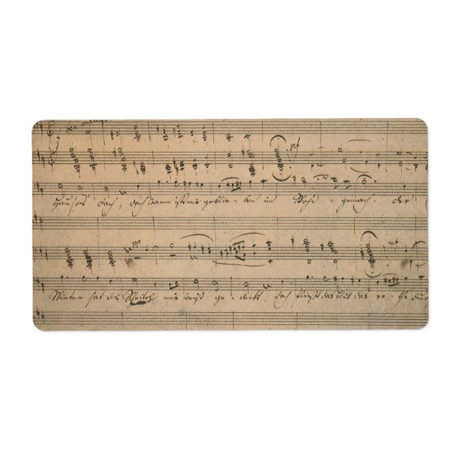 Étiquette Partition antique de 1822, Chanson du vieil homme (Devant)