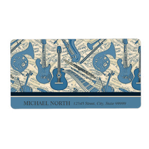 Étiquette Partition Musique et instruments Blue/Ivory ID481