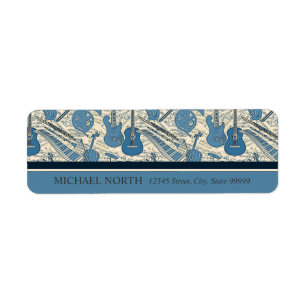 Étiquette Partition Musique et instruments Blue/Ivory ID481