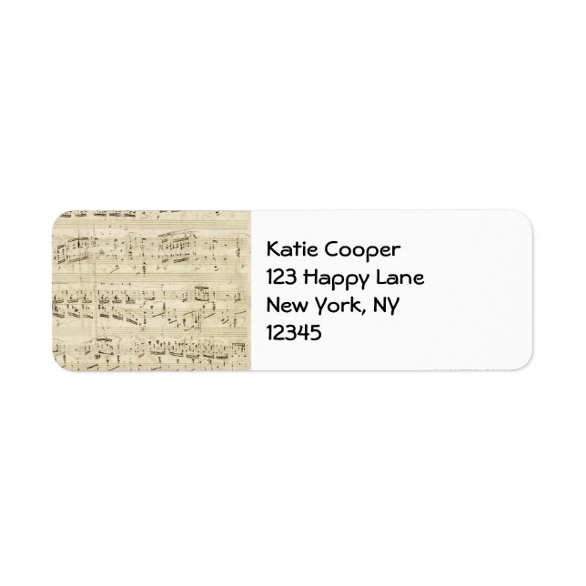 Étiquette Partition sur parchemin manuscrite en encre (Devant)