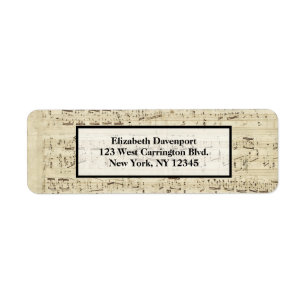Étiquette Partition sur parchemin manuscrite en encre