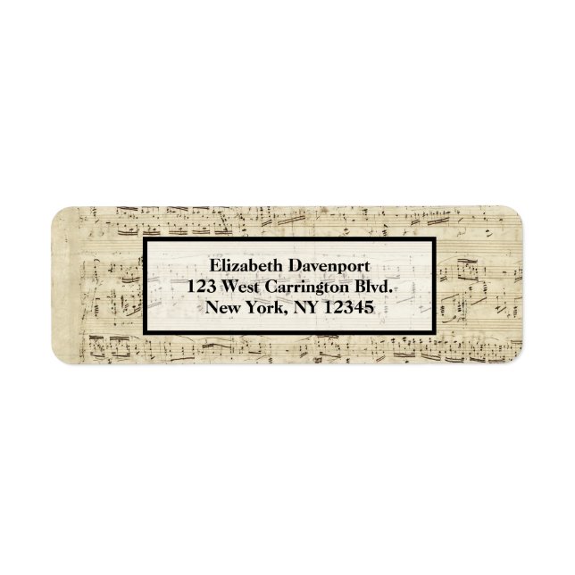 Étiquette Partition sur parchemin manuscrite en encre (Devant)