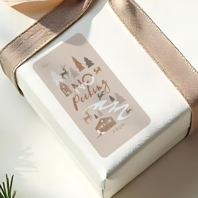 Étiquette Pas De Peeking Woodland Animaux Cosy Village À & D (No Peeking Woodland Animals Cozy Village To & From Label)